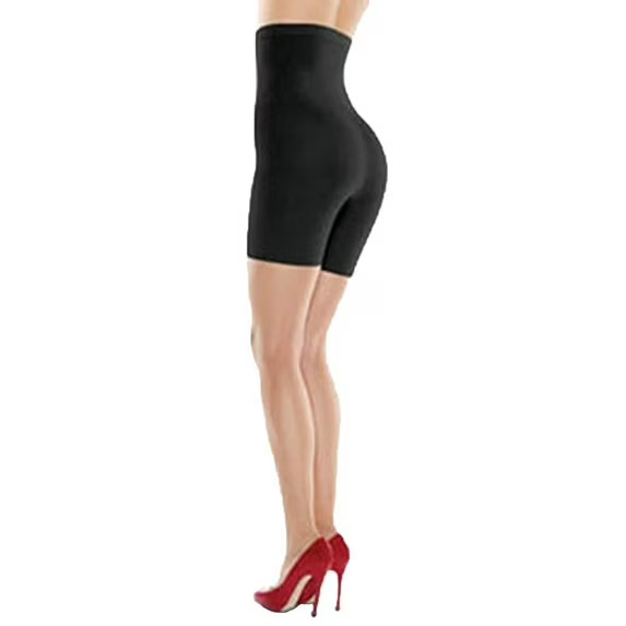 Assets By Spanx High-Waist Mid-Thigh Shaper Womens Super Control Black Size 6