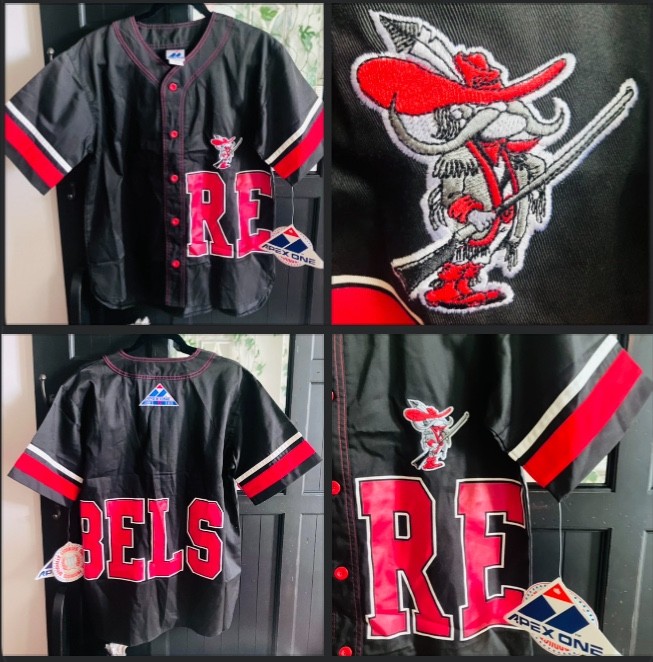 NWT Vintage 90s Apex One Button Up UNLV RUNNIN REBELS All Over Jersey Sz Small