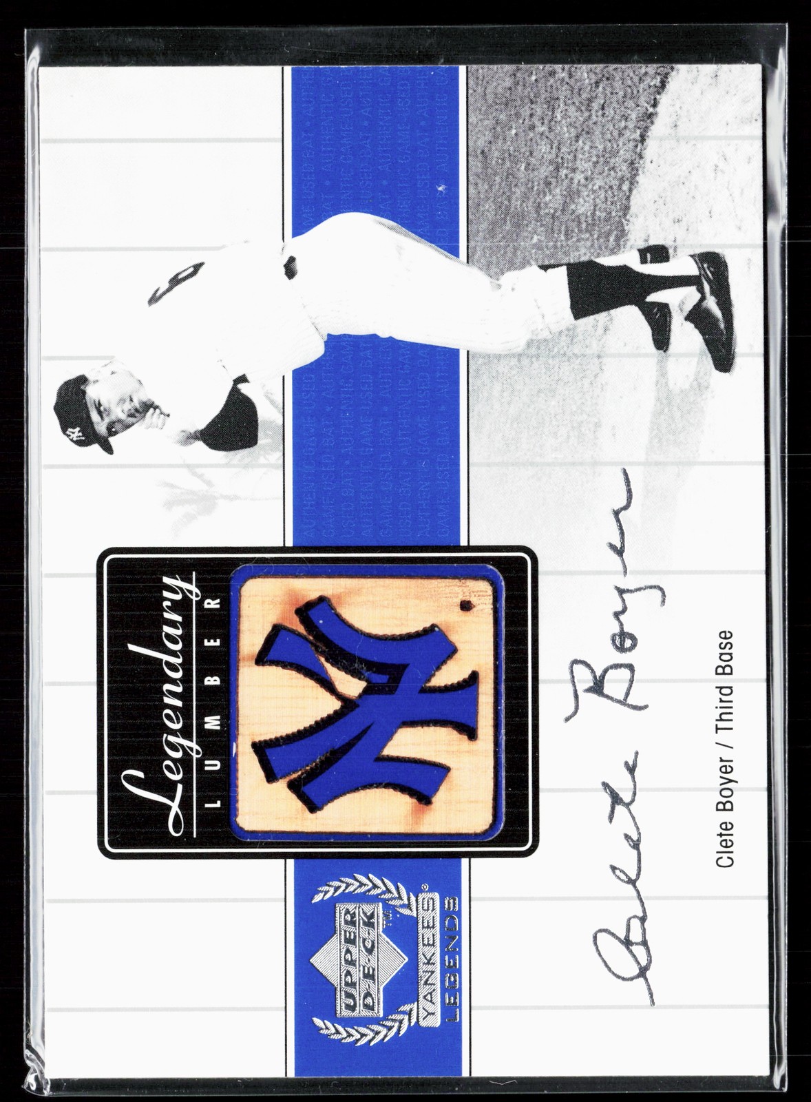 Clete Boyer 2000 Upper Deck Legendary Lumber New York Yankees Baseball Clete Boyer 2000 Upper Deck Legendary Lumber New York Yankees Baseball