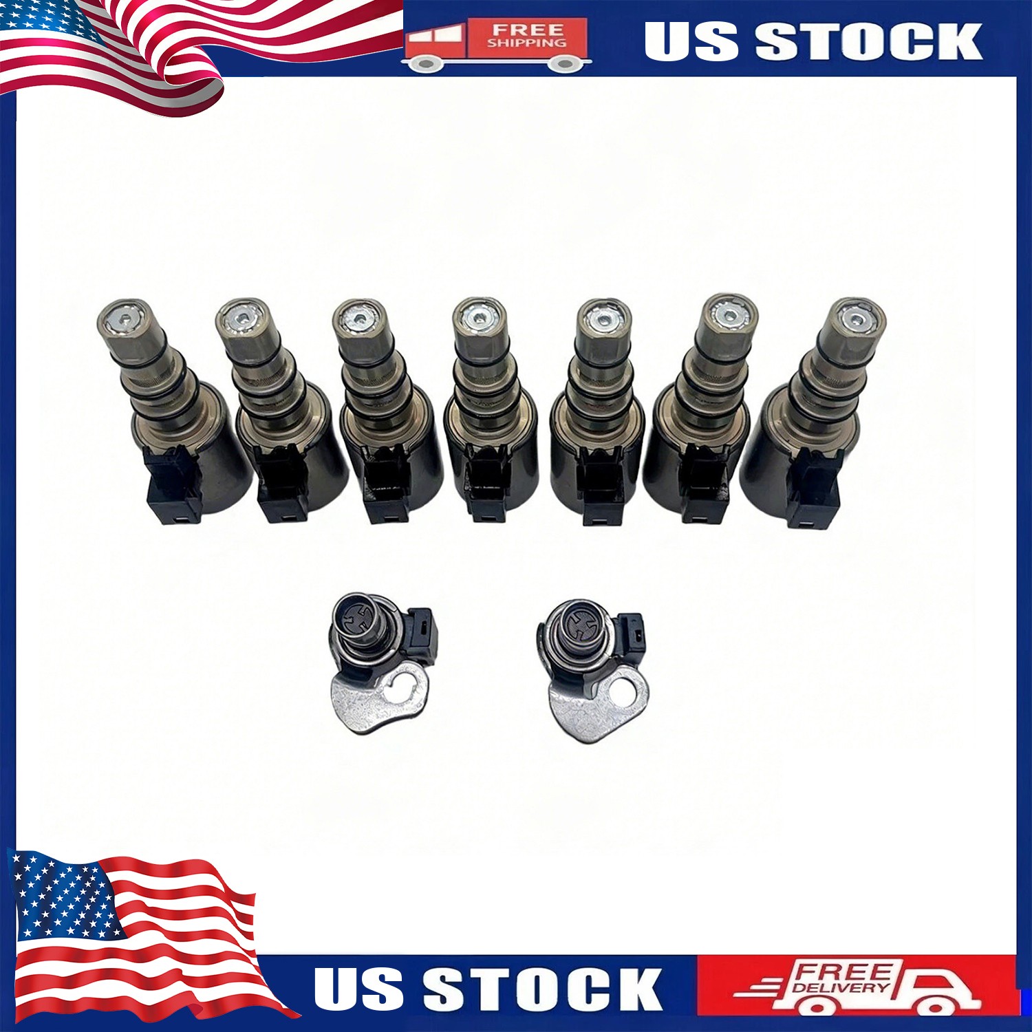 9PCS 8L45 8L90 TRANSMISSION SOLENOID FOR 2014-25 CHEVY GMC SILVERADO SIERRA 1500