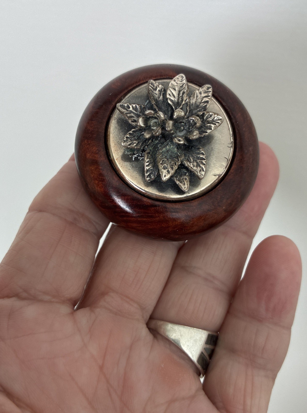 Vintage 1993 Italian Military Commemorative Box – Solid 800 Silver & Burl Wood