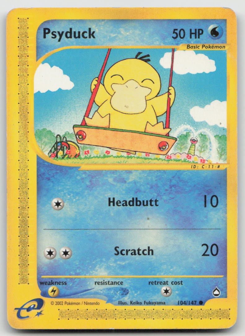 Aquapolis Psyduck 104/147 COMMON Damaged