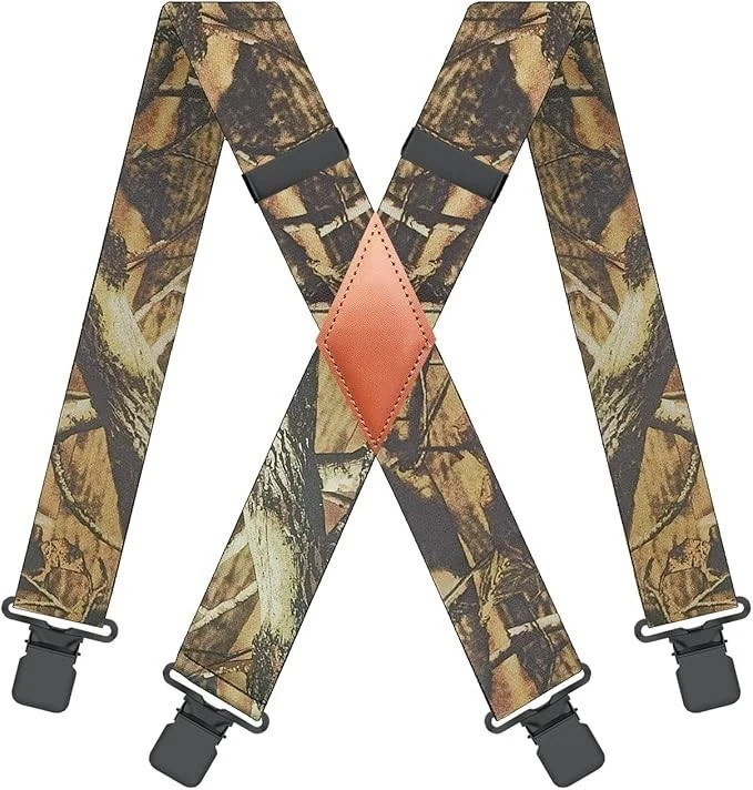 MENDENG Camo Suspenders for Men Heavy Duty Clips Hunting Work Adjustable Braces MENDENG Camo Suspenders for Men Heavy Duty Clips Hunting Work Adjustable Braces