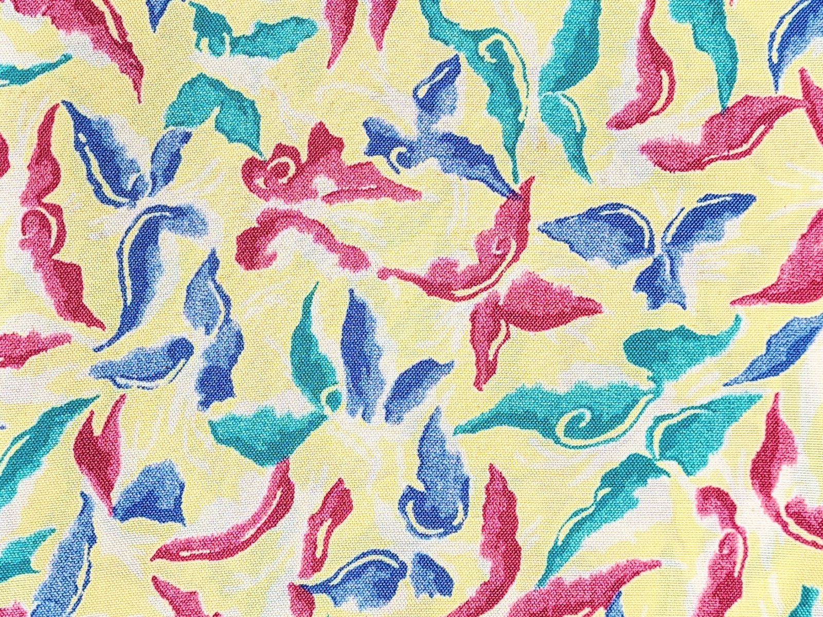 Vintage 1940s Butterfly Yellow Cold Rayon Fabric 38