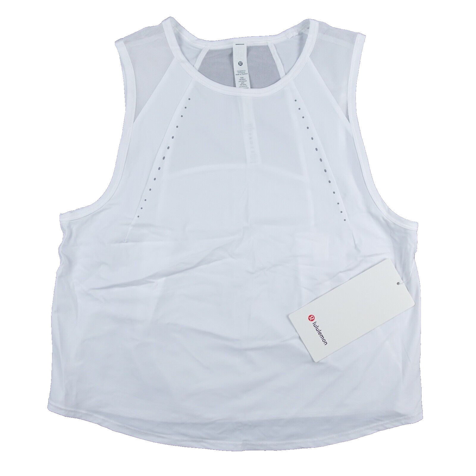 New Lululemon Sculpt Cropped Tank Top Lightweight Stretch WHT White $58