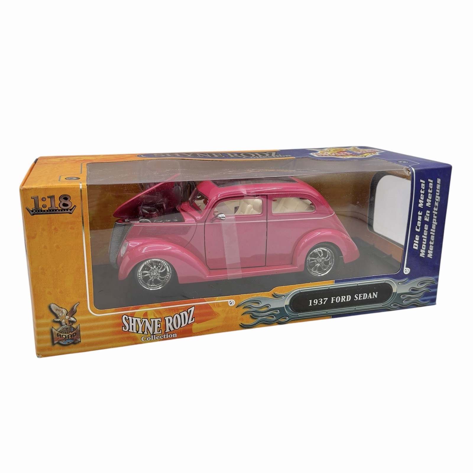 Road Signature Shyne Rodz 1:18 1937 Ford Pink Diecast  NIB Sealed