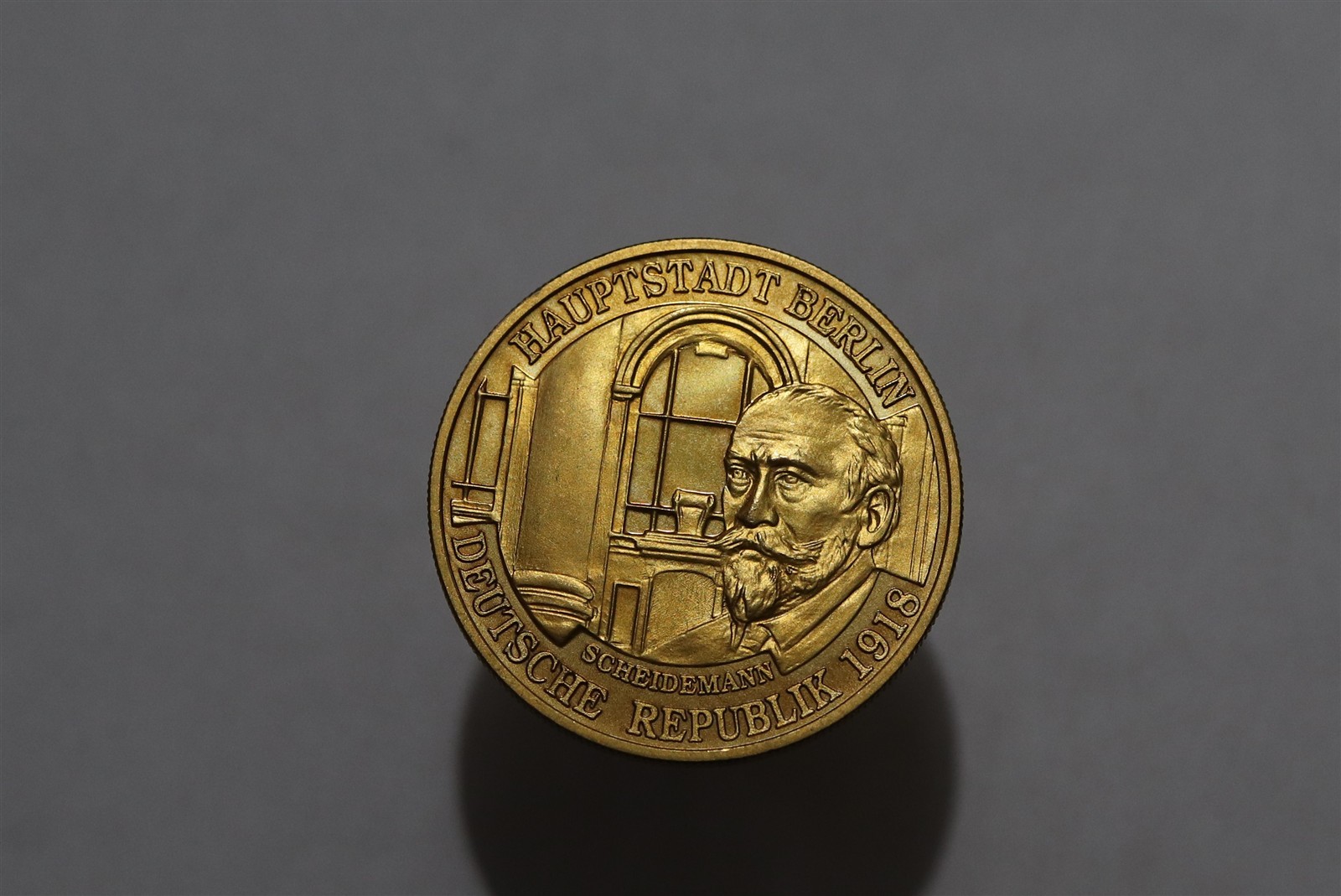 🧭🇩🇪Germany GOLD PLATED SILVER MEDAL BERLIN BAHN by Scheidmann 40mm 26Gr PROOF