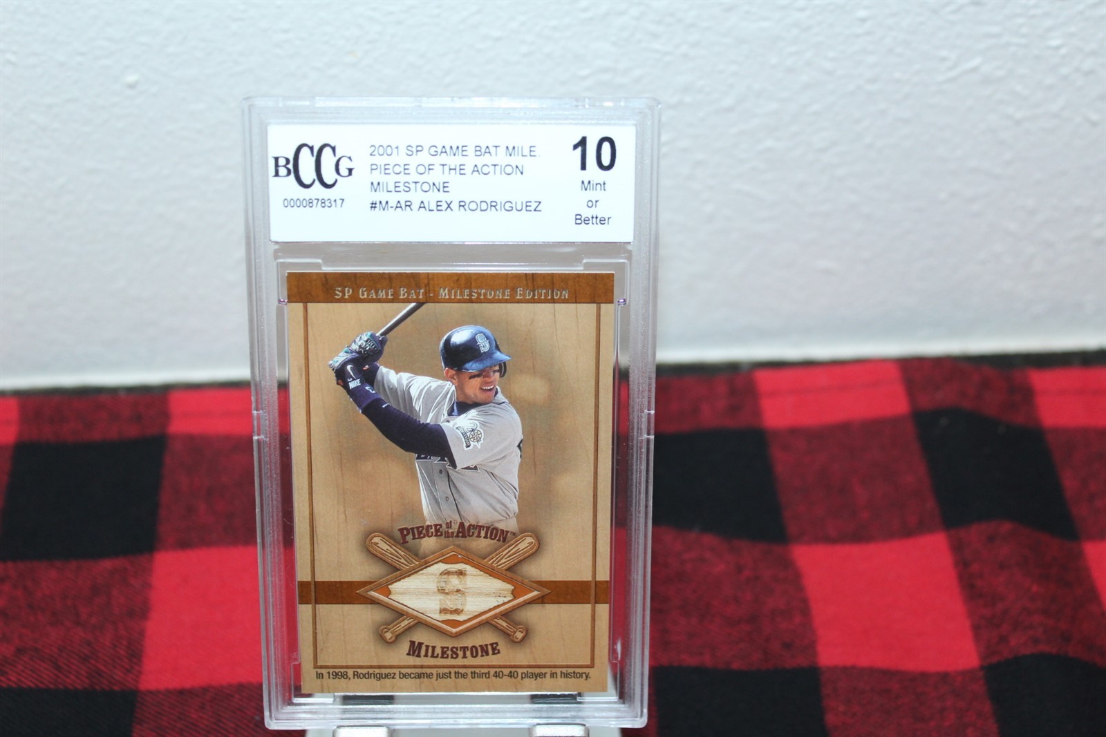 Vintage 2001 Upper Deck SP Game Bat Alex Rodriguez #M-AR BCCG Graded Mint 10 