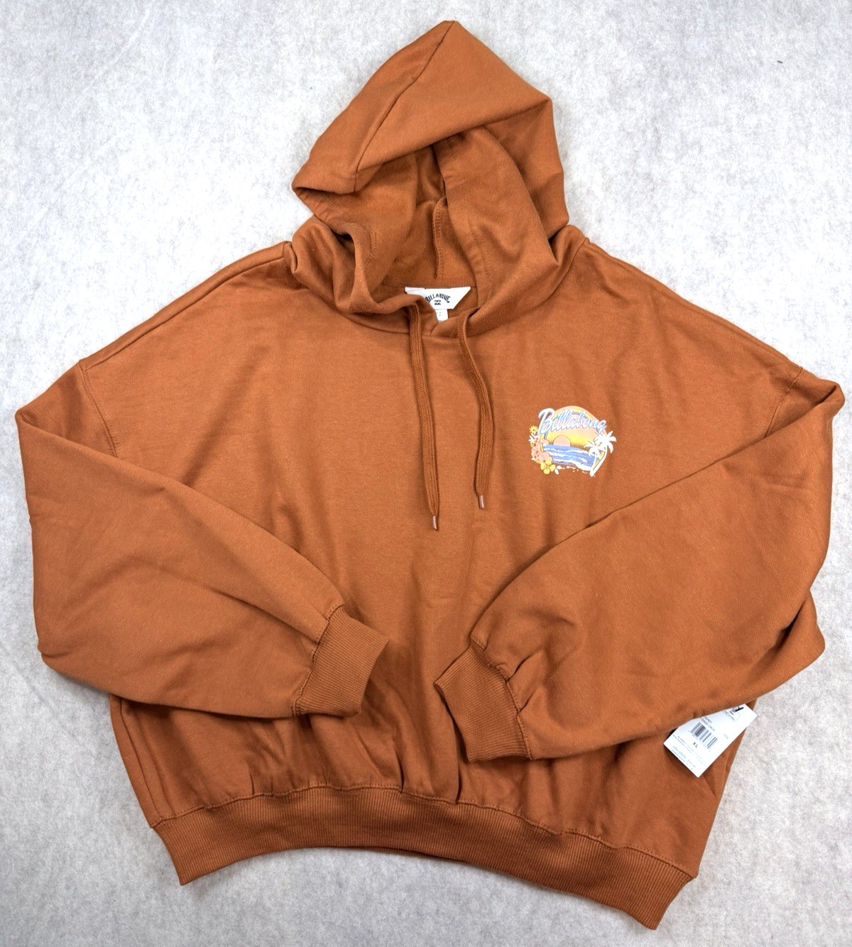 Billabong Women Lazy Daze Cropped Cotton Hoodie Burnt Orange Rust XL NWT Billabong Women Lazy Daze Cropped Cotton Hoodie Burnt Orange Rust XL NWT