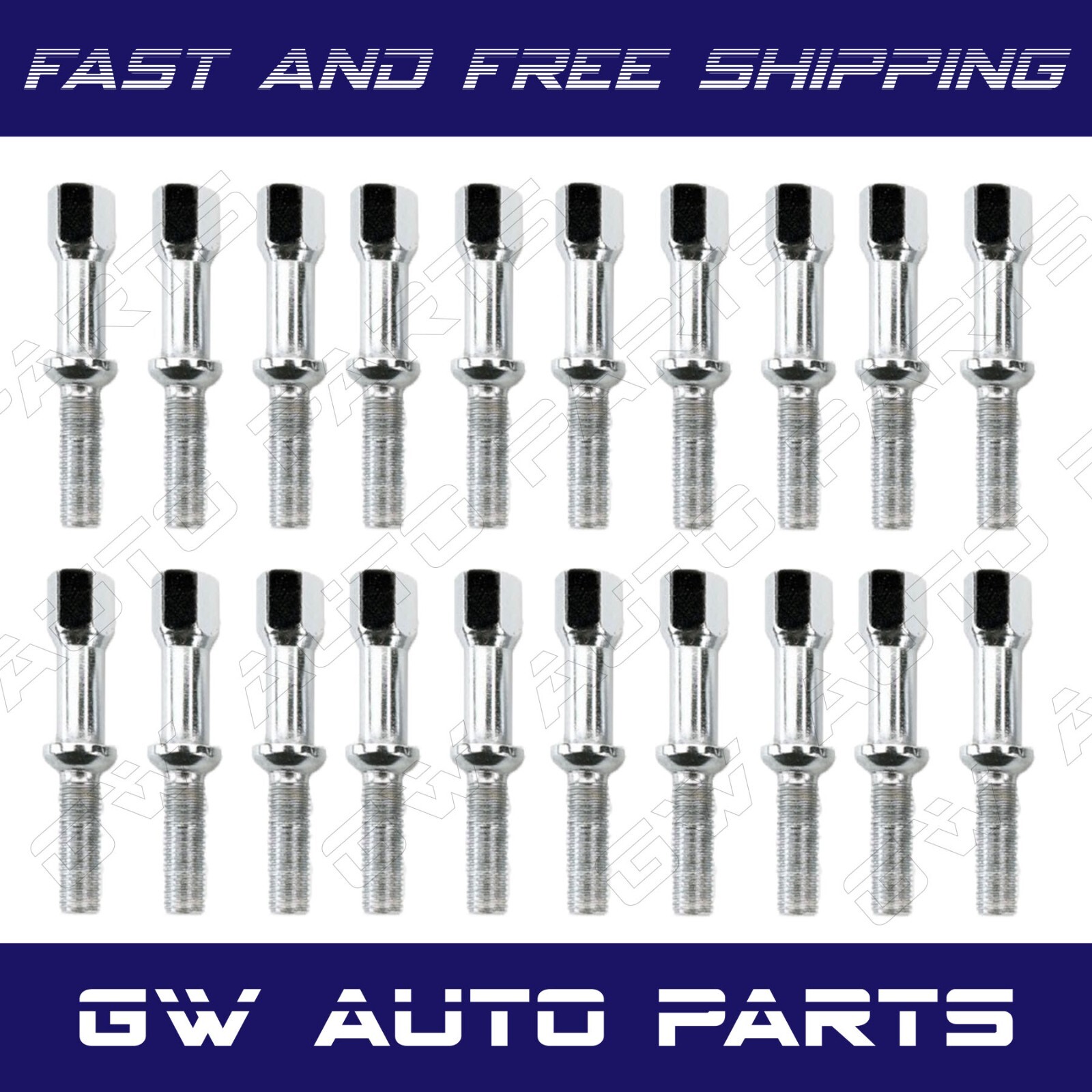 20 PC 12x1.5 Lug Bolts 95mm/3.75