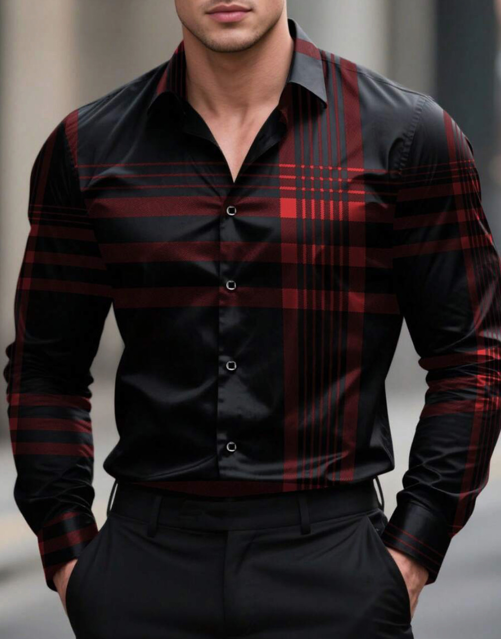 Camisa Negra de Hombre Camisas Para Hombres Elegantes Casuales de Vestir