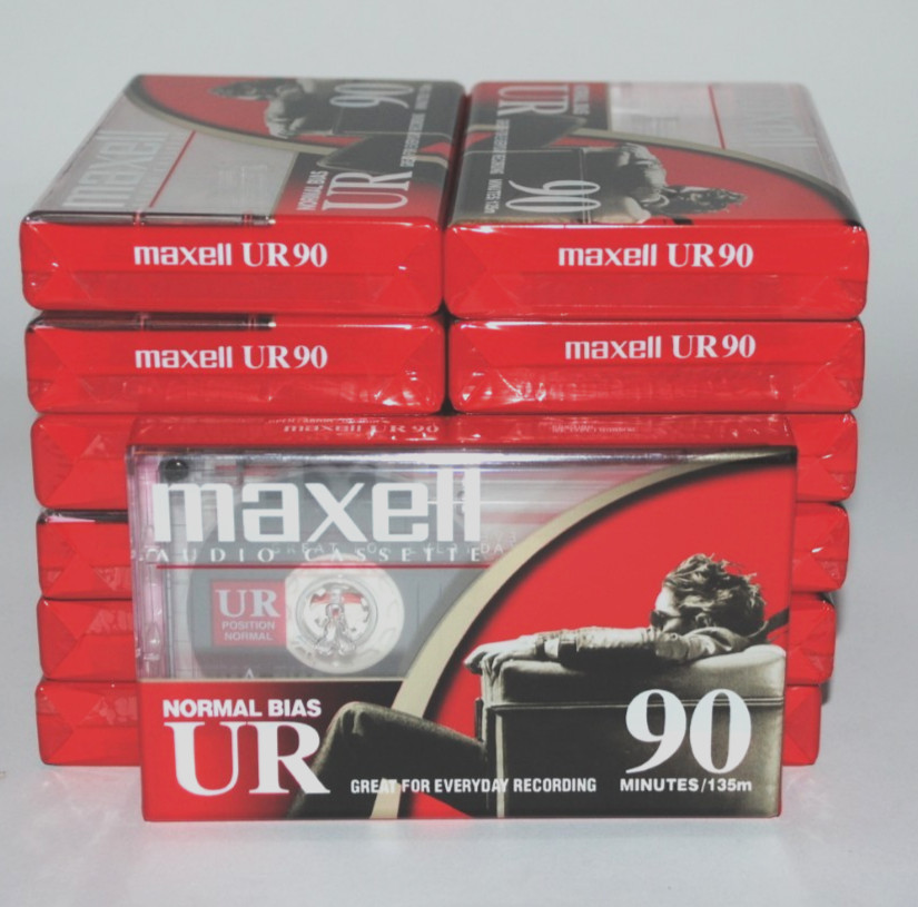 Maxell Audio Cassette Tape Media Recordable Normal Bias UR 90 Minute 13 pc. NEW