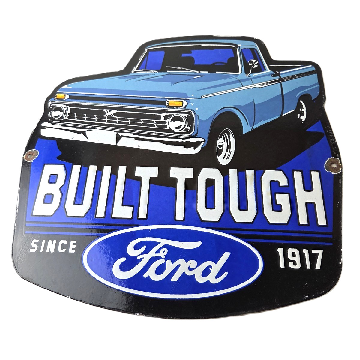 Vintage Ford Trucks Sign - Built Touch Pickup Automotive Service Porcelain Sign