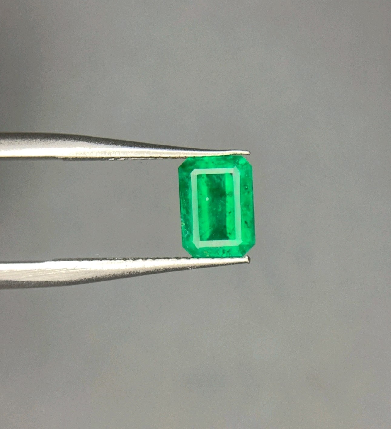 Natural Swat Emerald 0.92 Ct Vivid Green Emerald Cut Loose Gemstone Pakistan