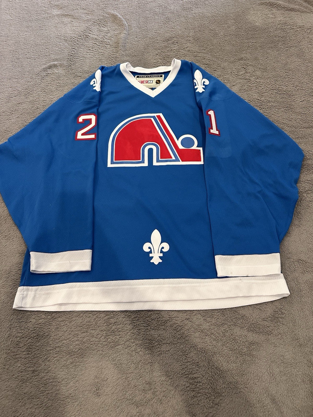 CCM NHL Vintage Hockey Jersey Peter Forsberg #21 Quebec Nordiques Size XL