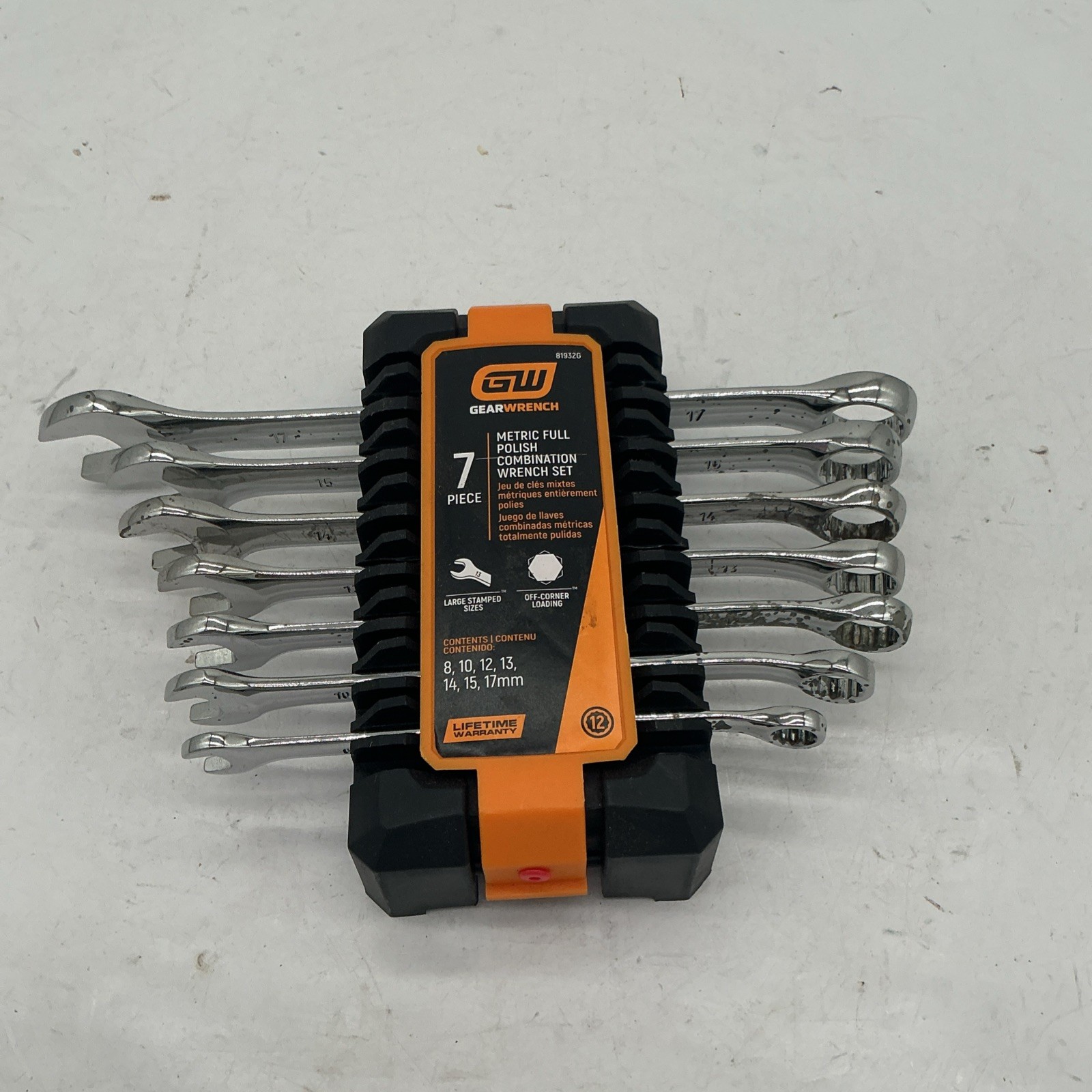 NEW GearWrench Tools 7pc Metric 8-17mm Full Polish NON-RATCHETING Wrench Set NOS
