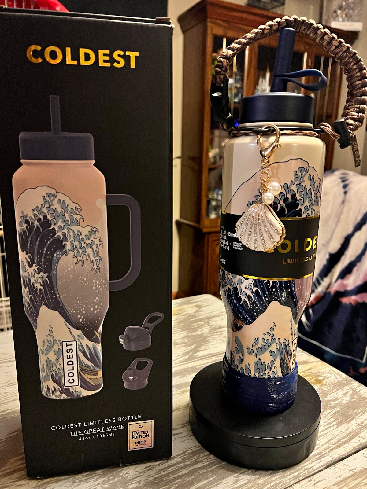 Coldest *BNIB* “The Great Wave” 46oz with Custom Wave Boot & Seashell Charm Coldest *BNIB* “The Great Wave” 46oz with Custom Wave Boot & Seashell Charm
