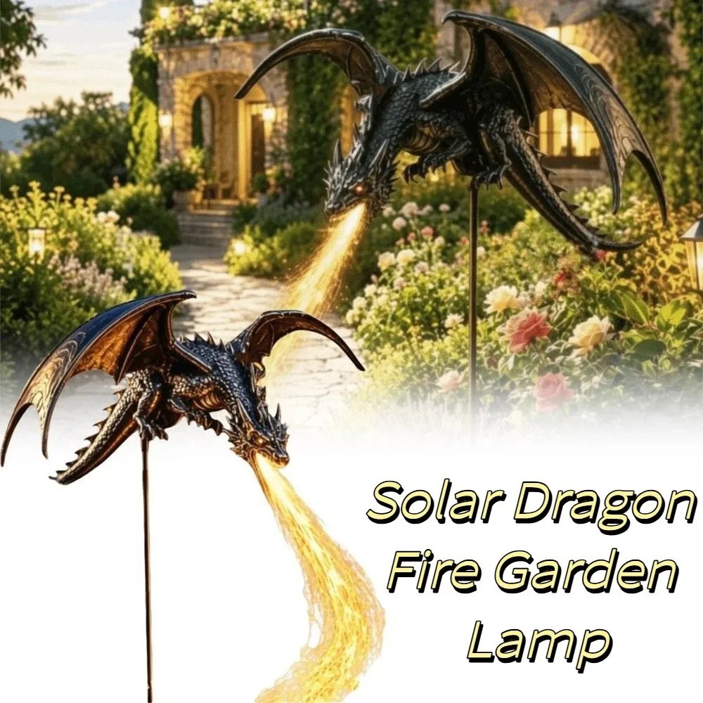 Solar Dragon Fire Garden Light Resin Dragon Outdoor Yard Lawn Halloween Decor Solar Dragon Fire Garden Light Resin Dragon Outdoor Yard Lawn Halloween Decor