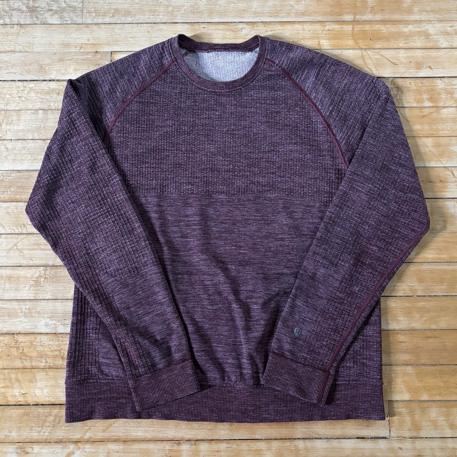 Lululemon Engineered Warmth Crewneck Merino Wool Sweater Mens L Burgundy Workout