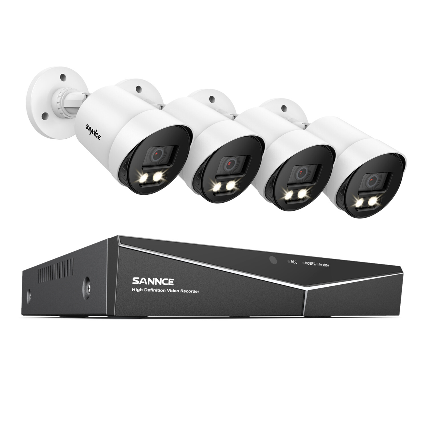 SANNCE 1080P Full Color Night Home Security Camera System 16CH 5IN1 DVR Outdoor
