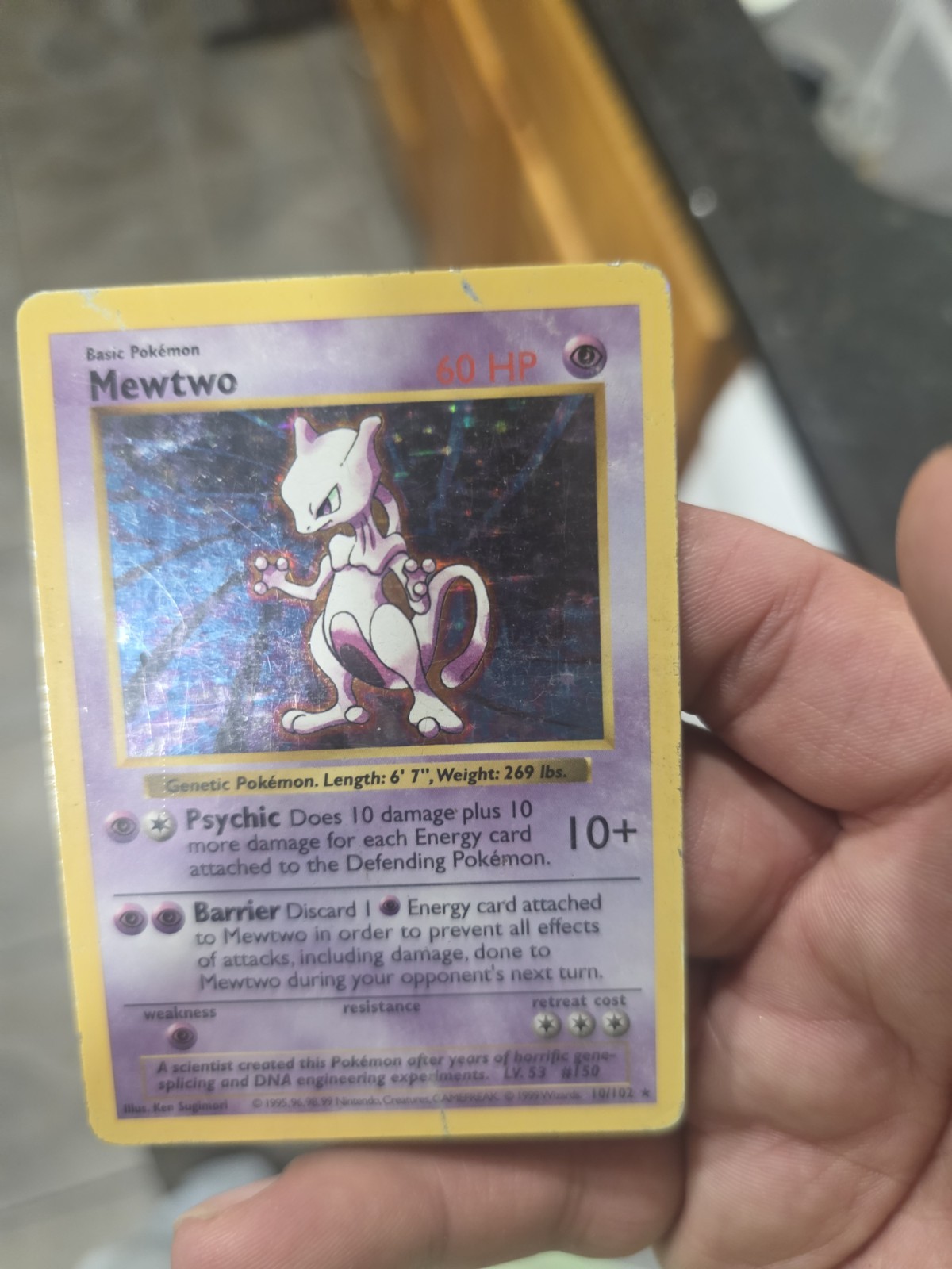 Mewtwo 10/102 Pokémon TCG 1999 Base Set Holo Shadowless Mewtwo 10/102 Pokémon TCG 1999 Base Set Holo Shadowless