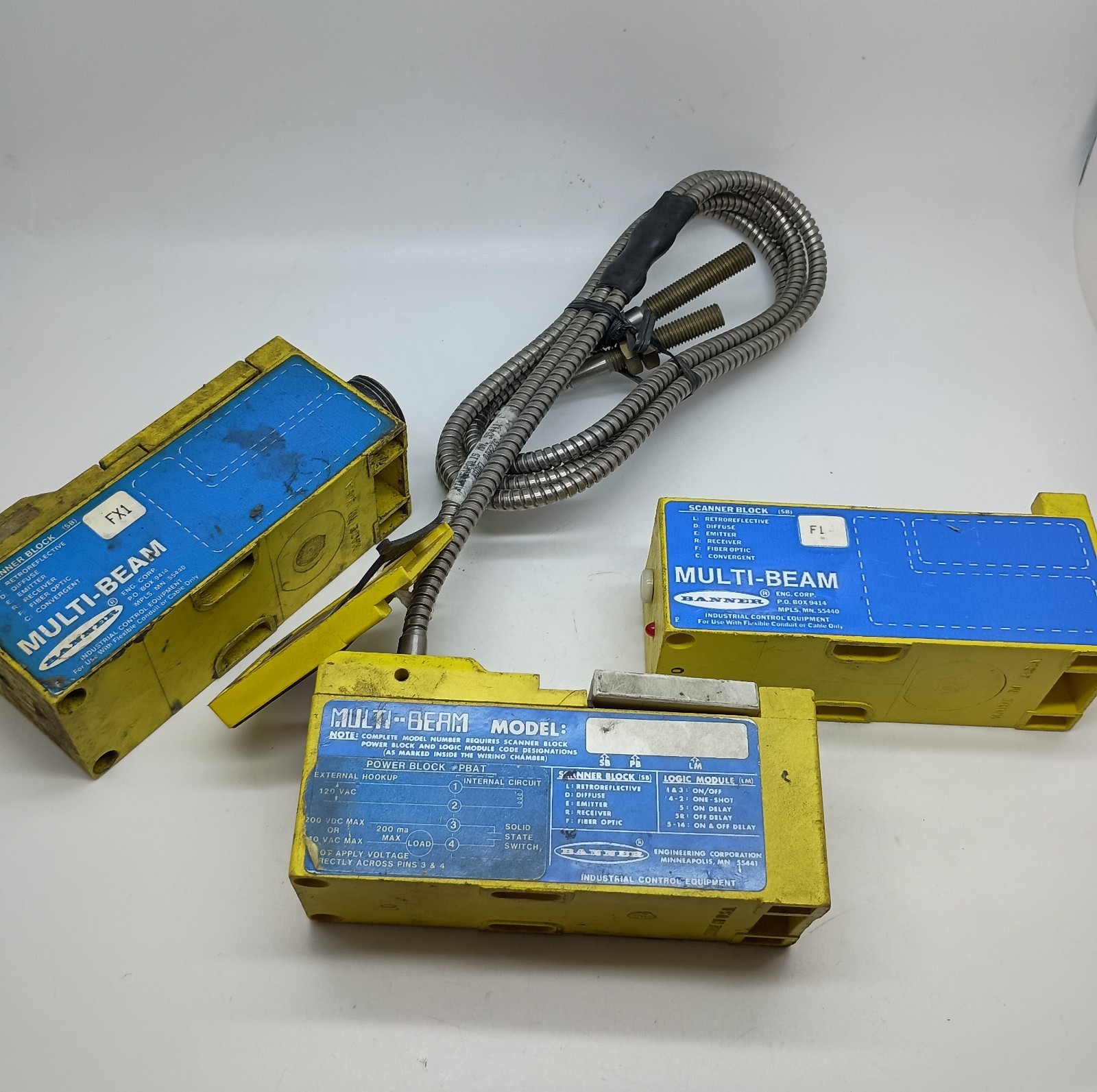 #AI) LOT OF 3 BANNER MULTI-BEAM SCANNER BLOCK UNKNOWN MODEL # #AI) LOT OF 3 BANNER MULTI-BEAM SCANNER BLOCK UNKNOWN MODEL #