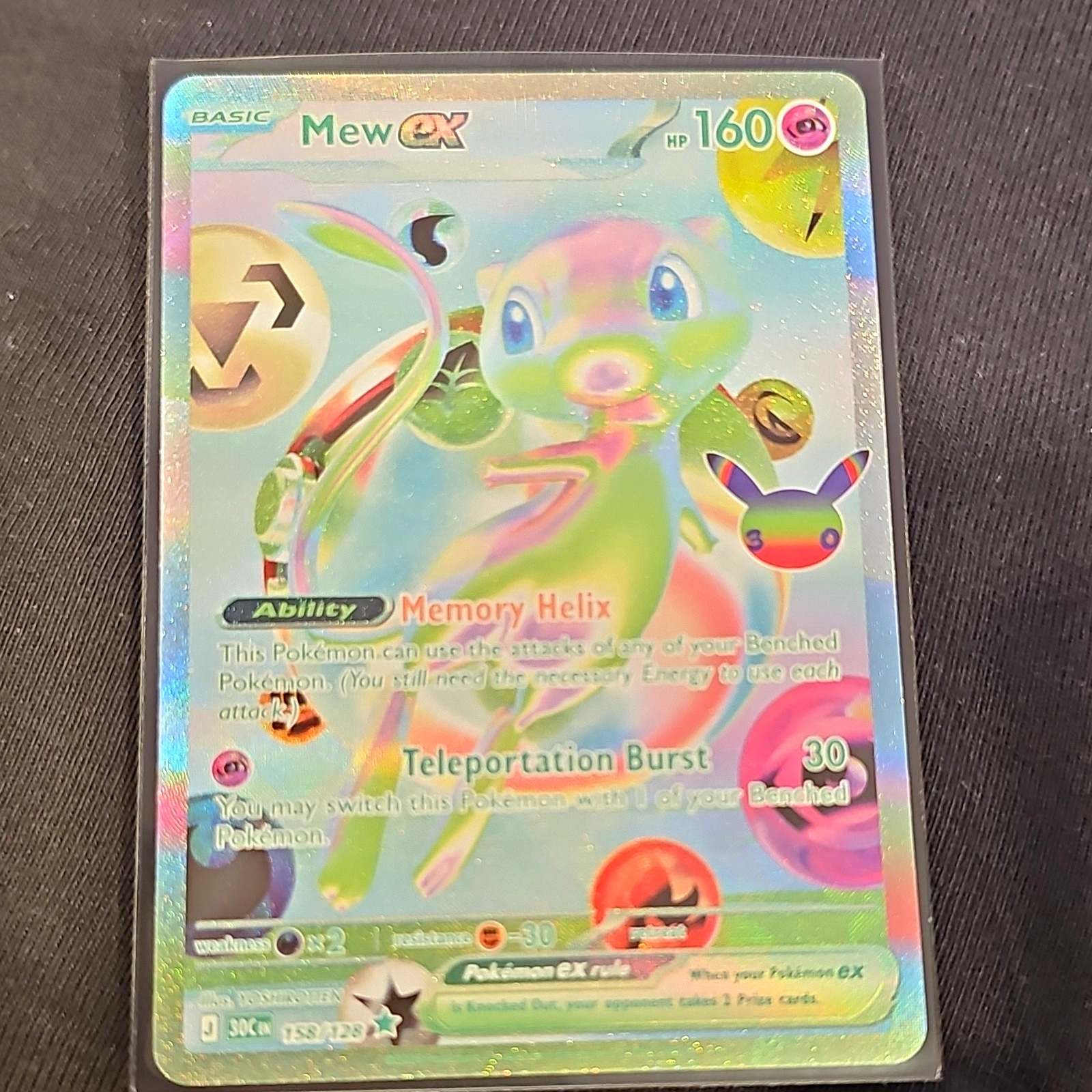 Mew ex 158/128 30th Celebration English Holo Full Art Ultra Rare 160 HP Mew ex 158/128 30th Celebration English Holo Full Art Ultra Rare 160 HP