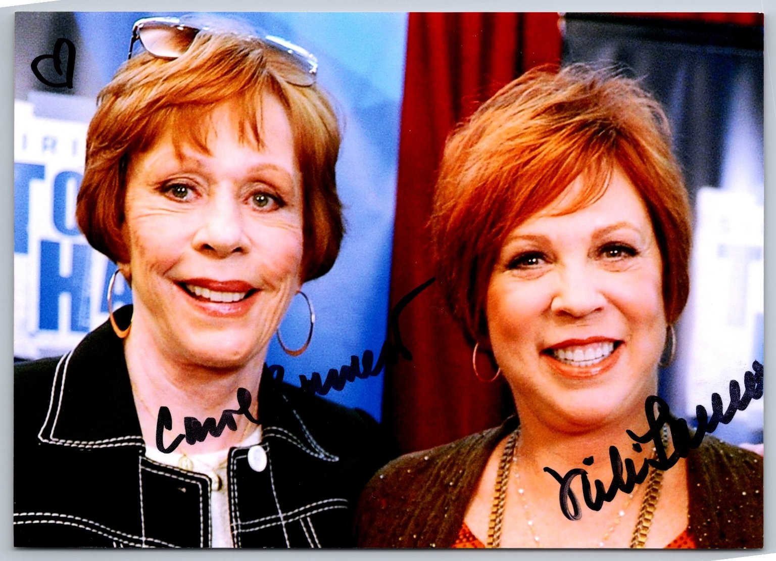 Carol Burnett Vicki Lawrence Dual Signed Autograph Photo 5 x 7 Inches