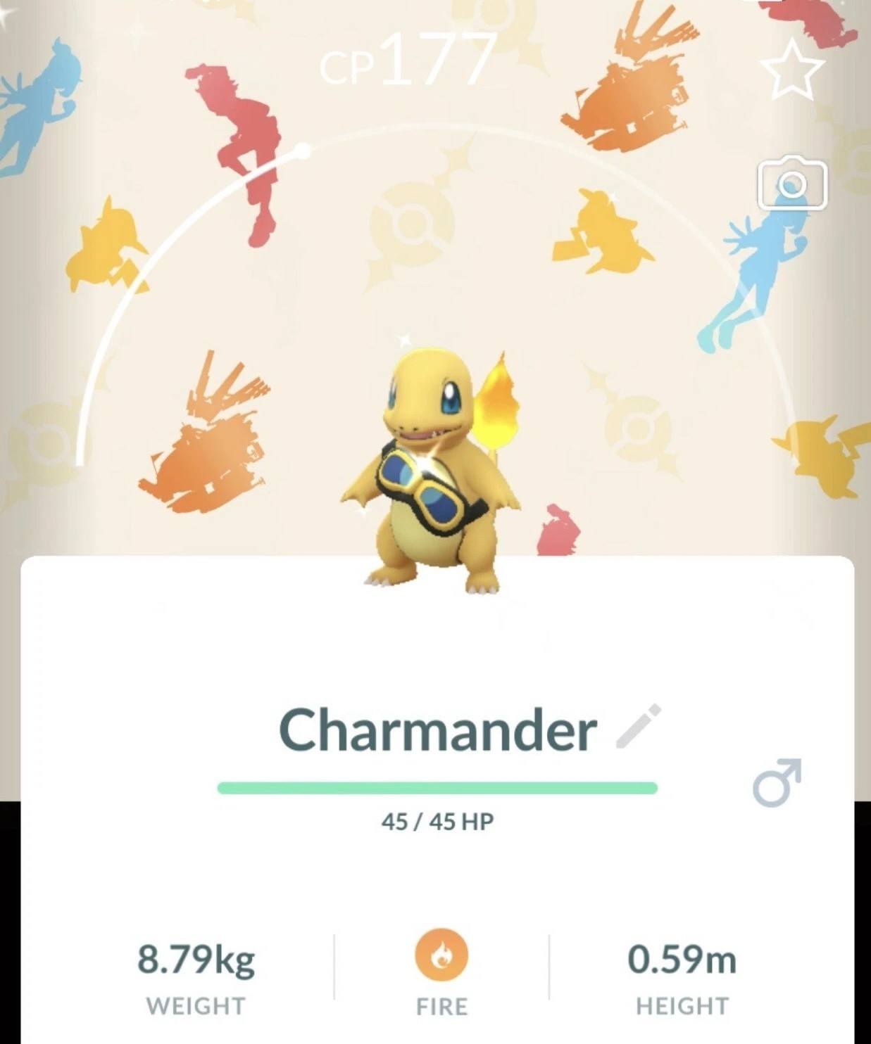Pokémon GO Shiny Charmander Wearing Friede’s Goggles Background