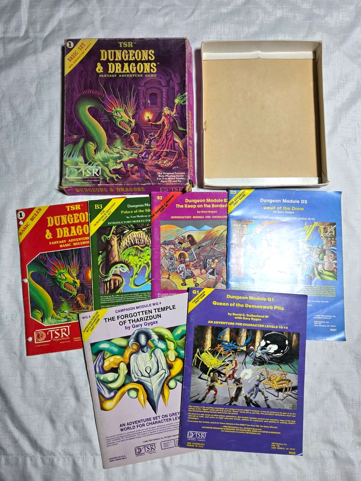 1981 TSR Dungeons & Dragons Basic Set B/X B2 B3 D3 Q1 WG4 Vintage RPG Lot