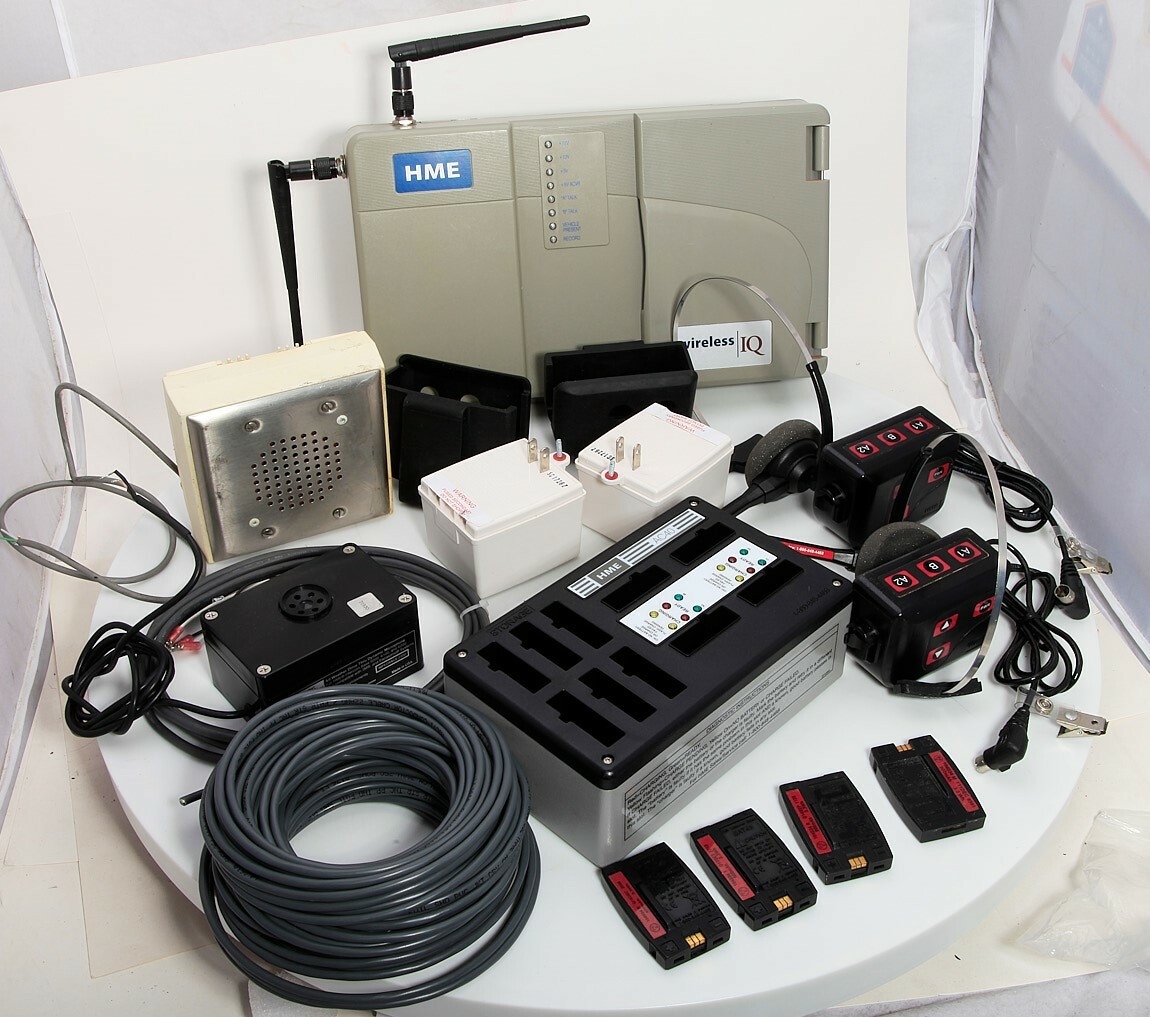 Drive Thru Intercom HME Base6000 +COM6000 +Headsets Speaker Mic Battery Charger