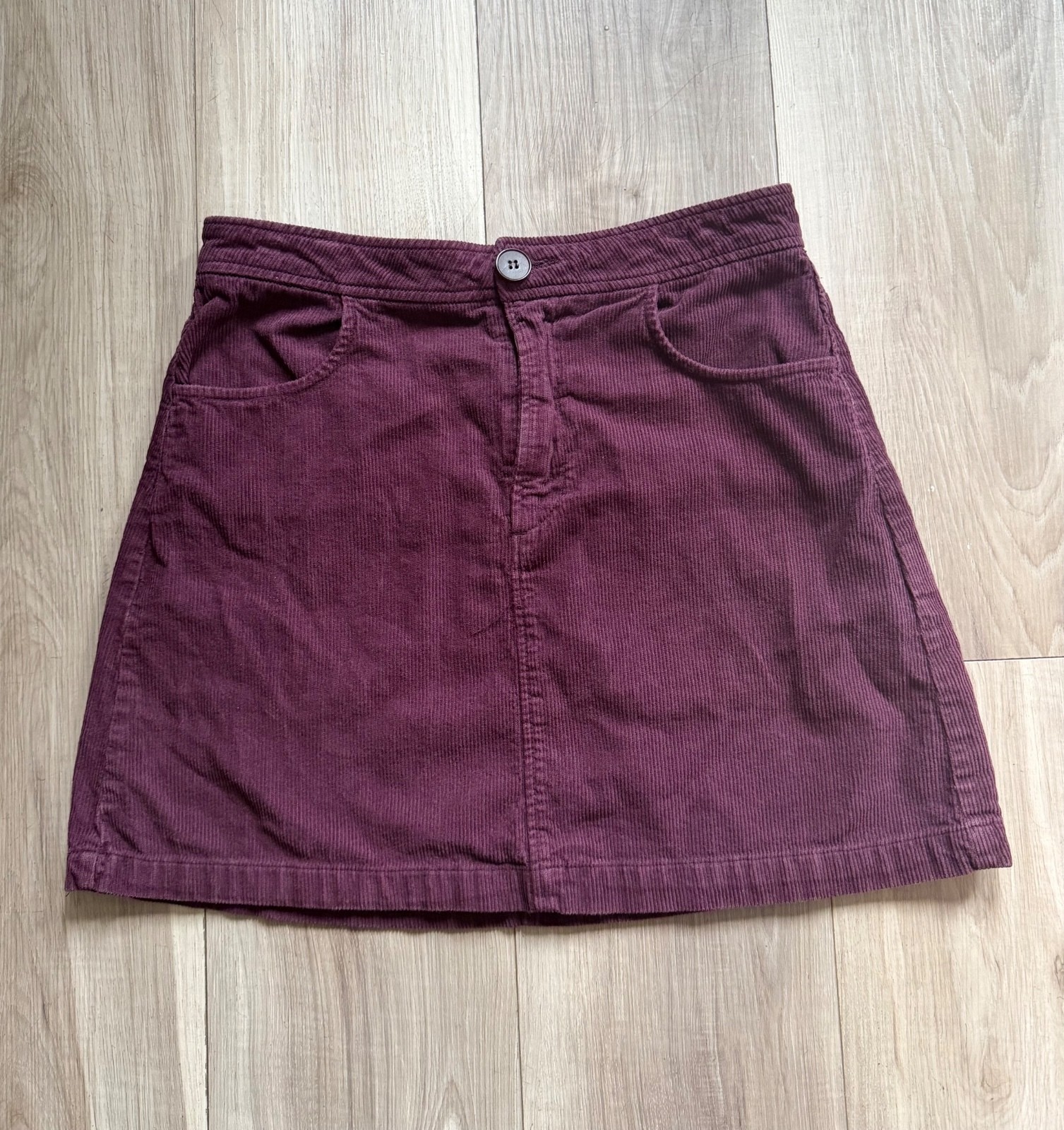 Zara Burgundy Corduroy Mini Skirt High Rise Y2K