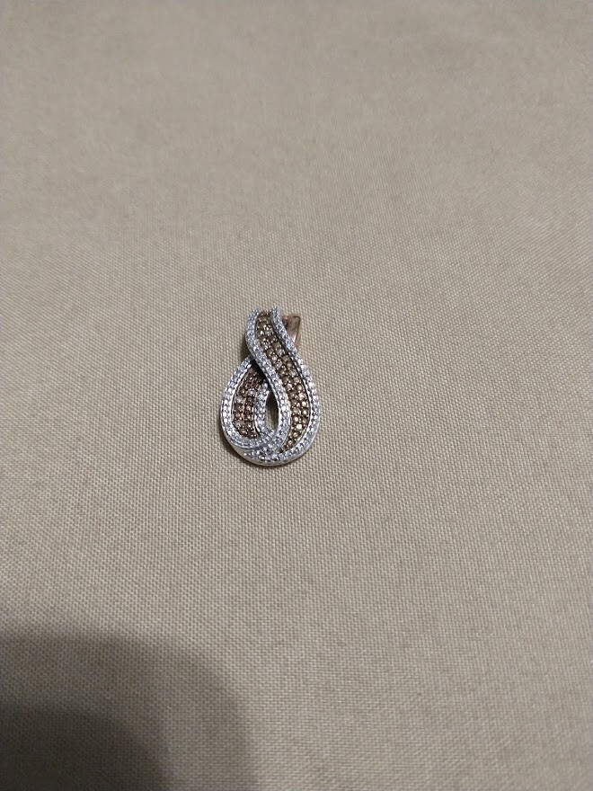 Vintage - Sterling Silver & Diamond Teardrop Pendant - 3.27g - *NICE*