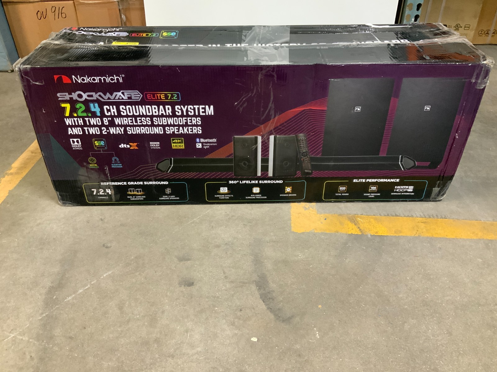 Nakamichi Shockwafe Elite 7.2.4Ch 800W Soundbar w Dolby Atmos/Vision+SSE \
