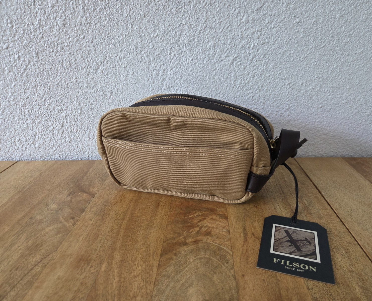 Filson Rugged Twill Dopp Kit | NWT | Tan | Made in USA | MSRP $199