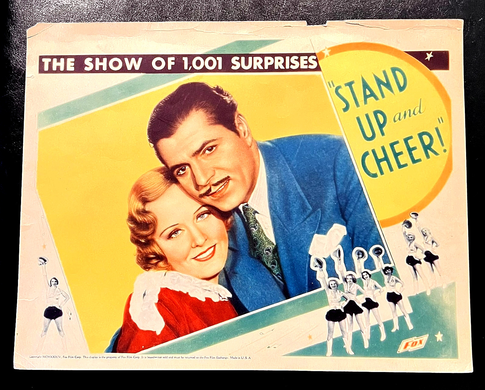 STAND UP AND CHEER 1934 ORIGINAL LOBBY CARD, WALTER BAXTER, MADGE EVANS