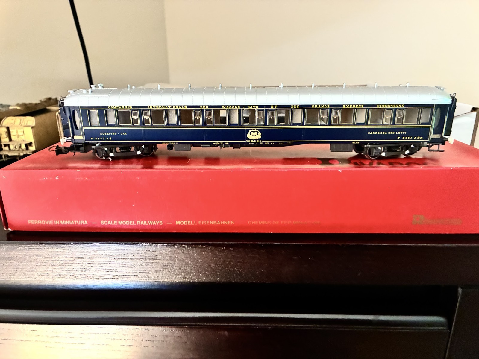 Rivarossi 2492 HO Scale CIWL Sleeping Car Lx 3487 A Intraflug Orient Express Box