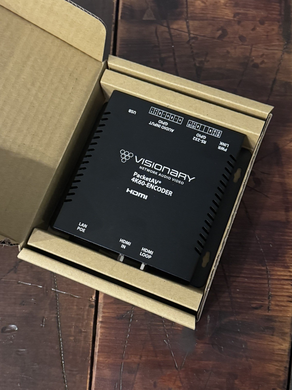 Visionary Solutions PacketAV E5100 4K60 HDMI Encoder AV Over IP PoE Net Video Visionary Solutions PacketAV E5100 4K60 HDMI Encoder AV Over IP PoE Net Video