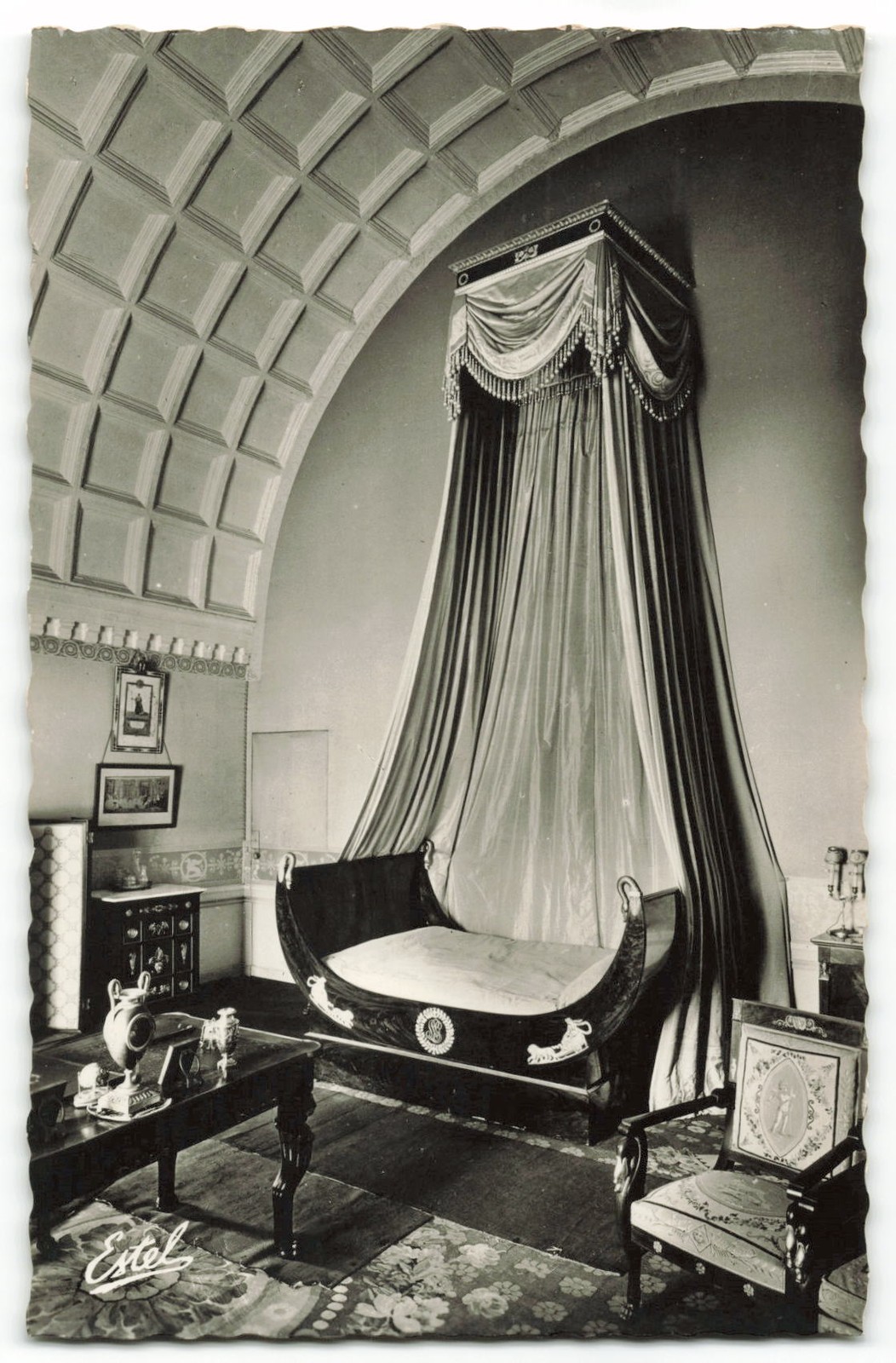 Chateau de Serrant Napoleon I Bedroom Vintage Postcard 1989 Chateau de Serrant Napoleon I Bedroom Vintage Postcard 1989