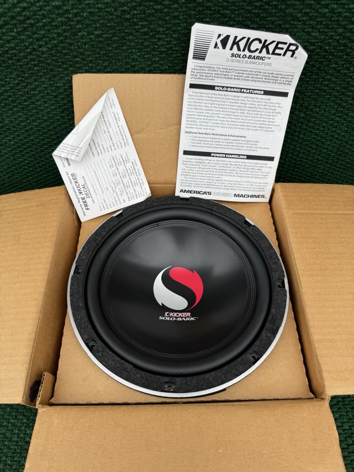 KICKER SOLO-BARIC 10IN 8OHM Subwoofer Old School NEW W/ORIGINAL BOX S10D
