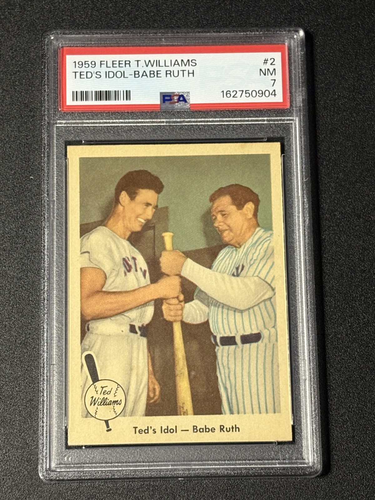 1959 Fleer Ted Williams #2 Ted\'s Idol Babe Ruth PSA 7