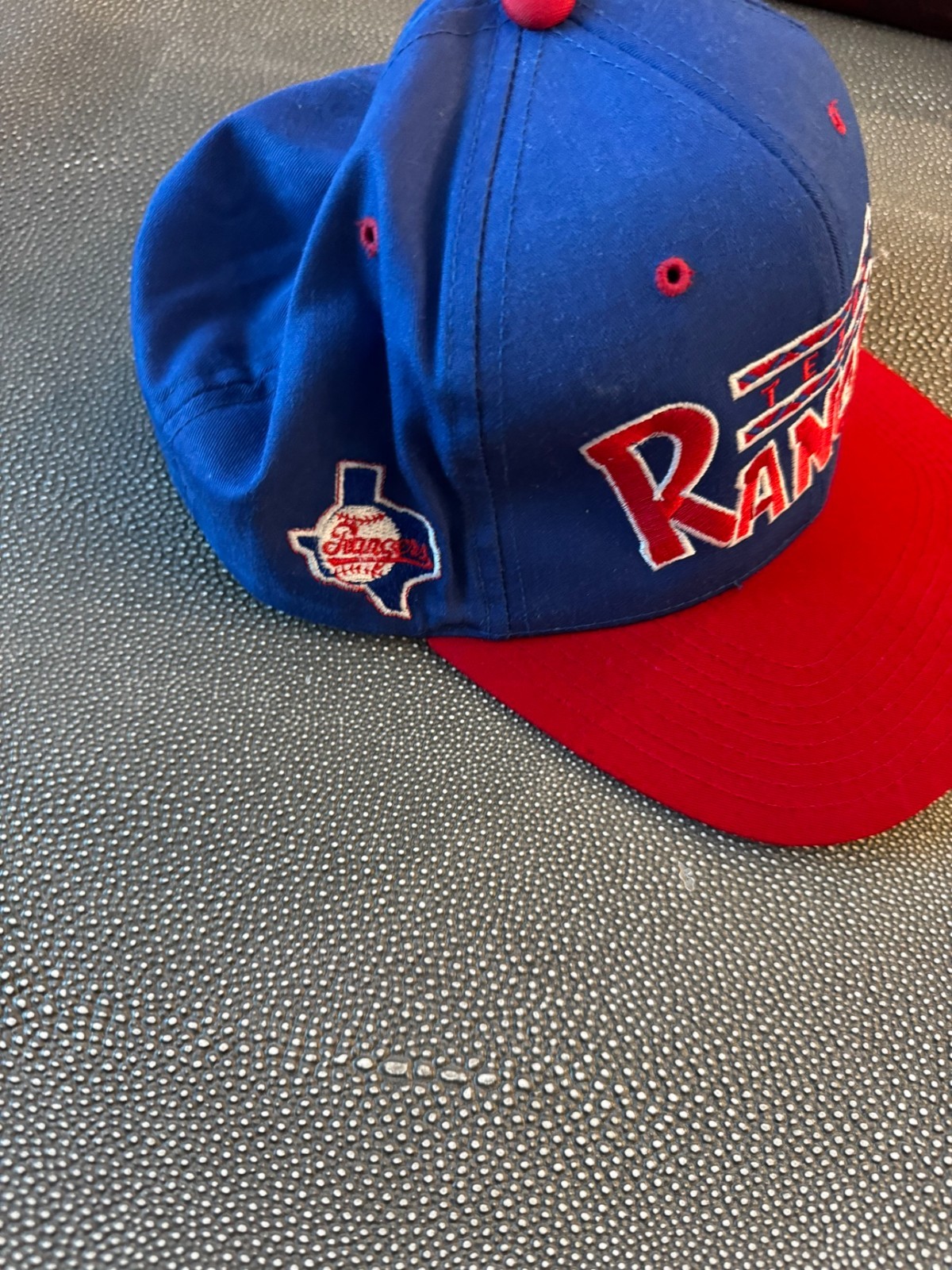 Vintage Texas Rangers Snapback Hat Annco Blue Red