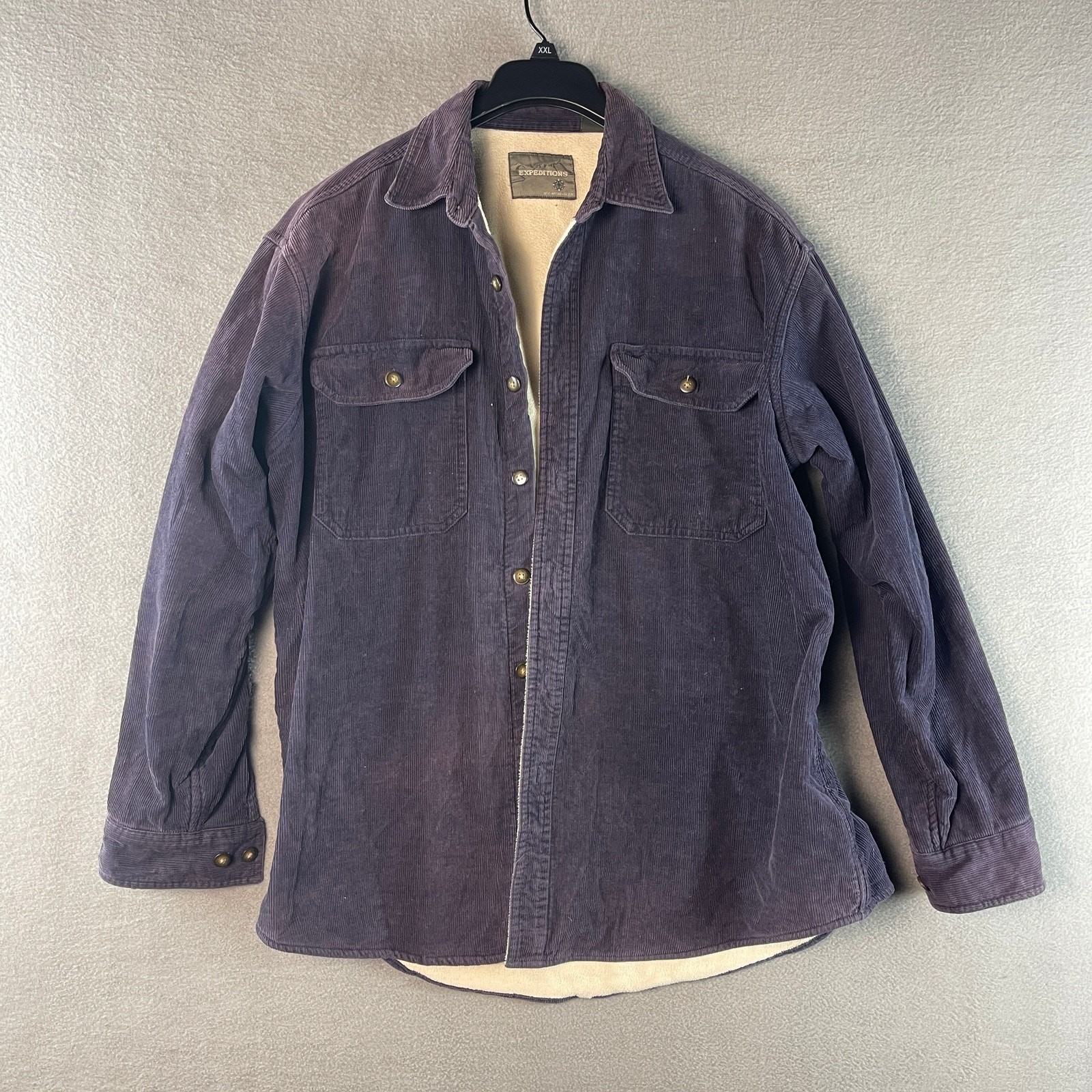 Expeditions by Wrangler Men’s Large Purple Corduroy Lined Shirt Jacket
