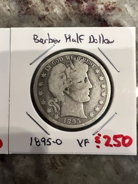 1895-O | 50C | Barber Half Dollar | 90% Silver | Item #14B 1895-O | 50C | Barber Half Dollar | 90% Silver | Item #14B