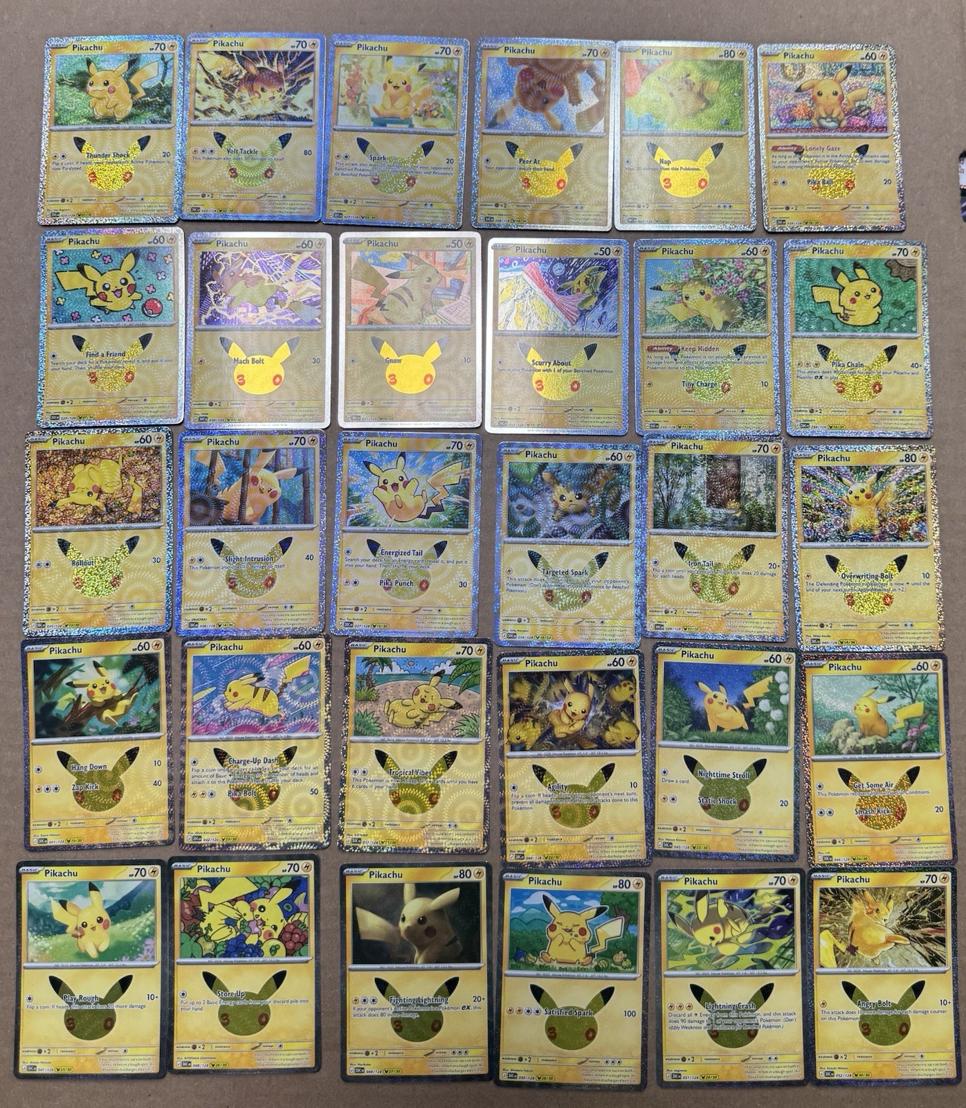 Pikachu 30th Celebration COMPLETE Set All 30 Cards 1/30-30/30 NM Pikachu 30th Celebration COMPLETE Set All 30 Cards 1/30-30/30 NM