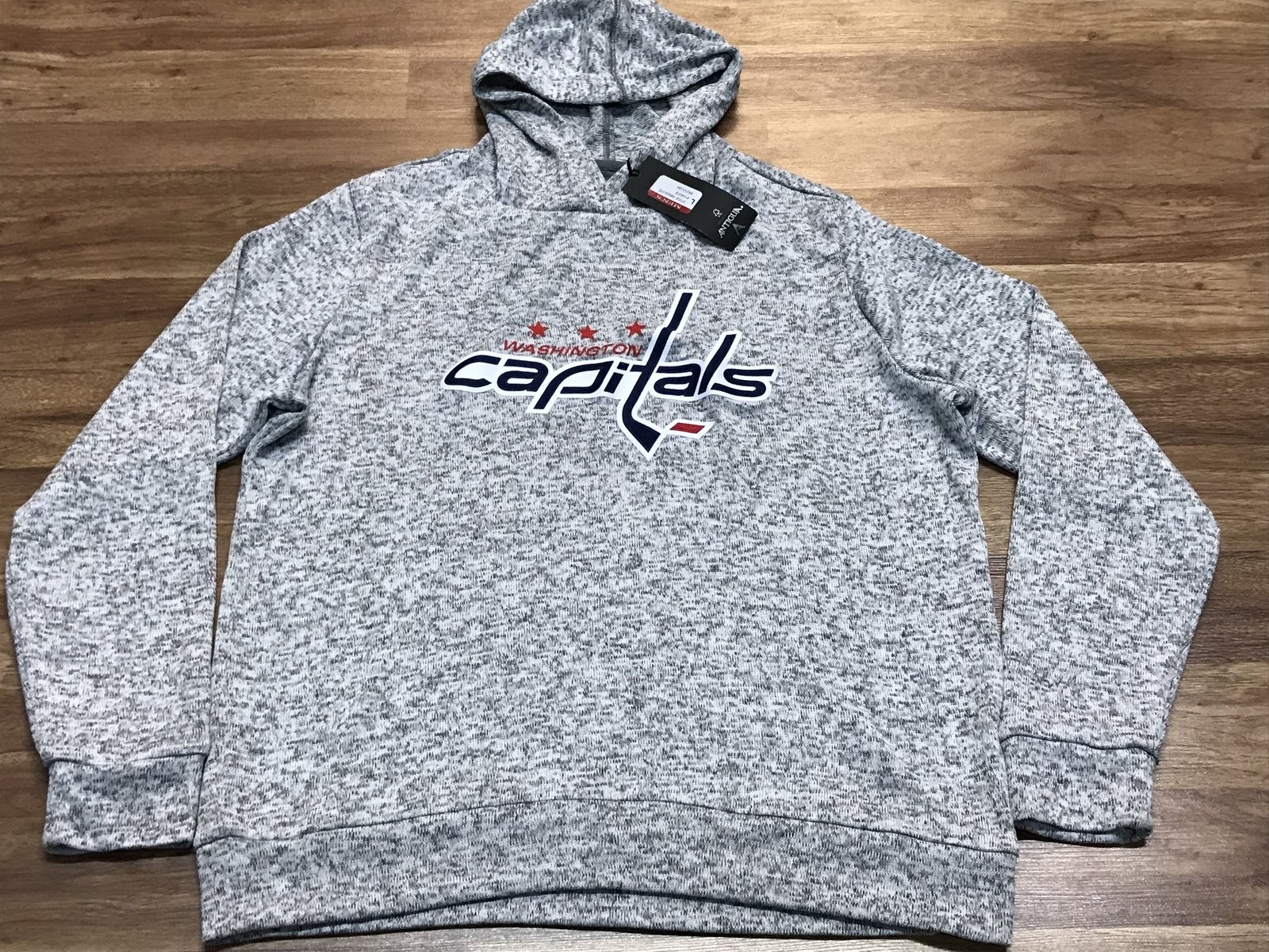MENS L - NEW Antigua NHL Washington Capitals Hockey Hoodie Sweater Gray