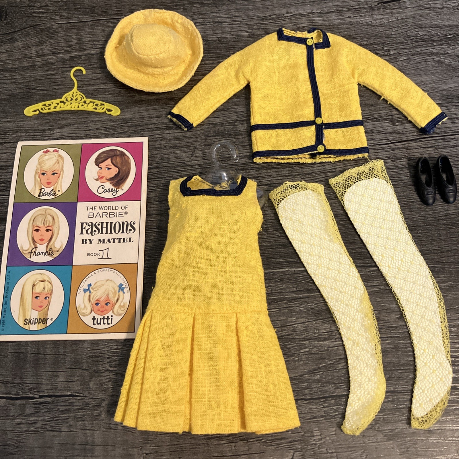 Vintage Francie Fashion 1287 Border Line Outfit COMPLETE 1960s Mod Clothes MINTY