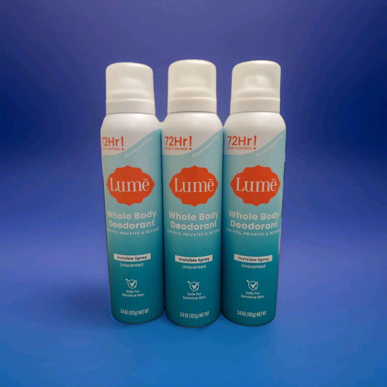 3 X Lume Whole Body Invisible Spray Deodorant - Unscented  3.6oz