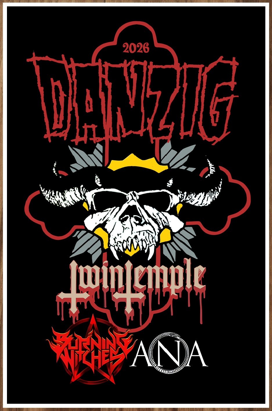 DANZIG | TWIN TEMPLE Tour 2026 Ltd Ed New RARE Poster SAMHAIN MISFITS