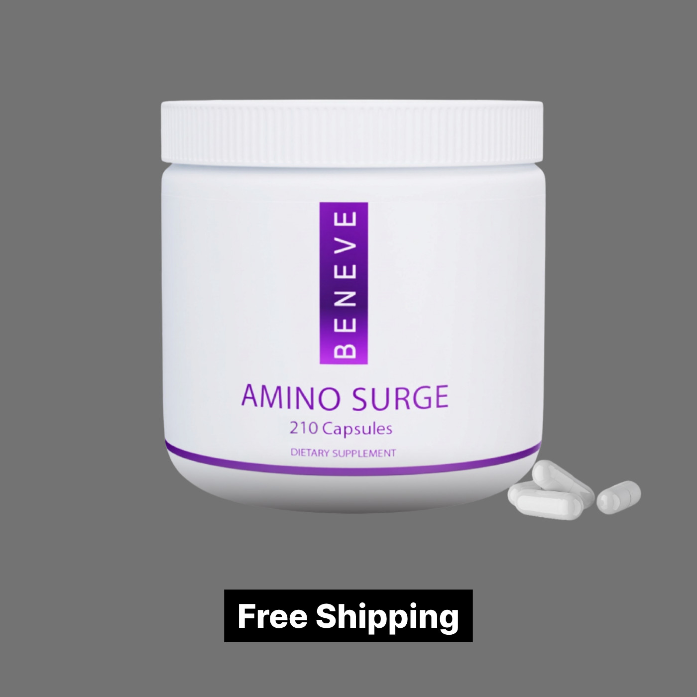 Beneve Amino Surge Essential Amino Acids EAA BCAA 210 Capsules 30 Servings